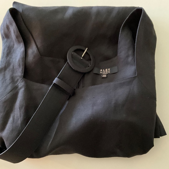 NWT ALEX MARIE 14W BLACK SLEEVELESS DRESS WITH A 4" PLEAT AT THE HEM - Picture 10 of 14